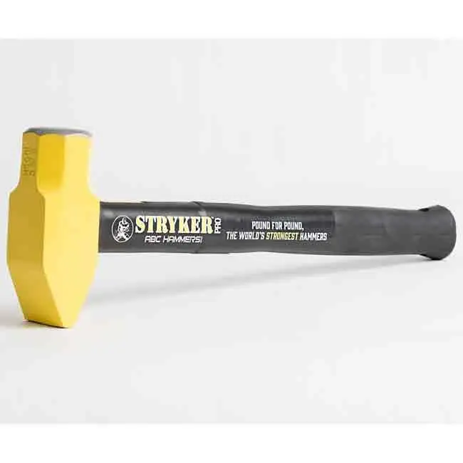 212 MAIN ABC PRO3516CP Industrial Masonry Hammer (Full Grip), 3.5lb High Tensile Spring Steel & 6.5lbs Carbon Steel Heads, 16in Length, Abrasion-Resistant Rubberized Grip Handle, Locking Plate, Wet/Dry Safe Hand Tool Hardware, Hand Tools