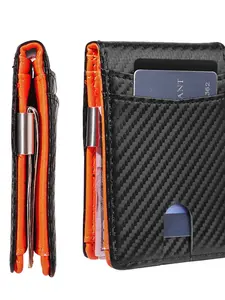Men's Slim Bifold Wallet, RFID Blocking, Money Clip, Minimalist Design, Double Pocket, Credit Card Holder, Minimalist Wallets, Ideal Gift for Him, Durable Bifold Wallet