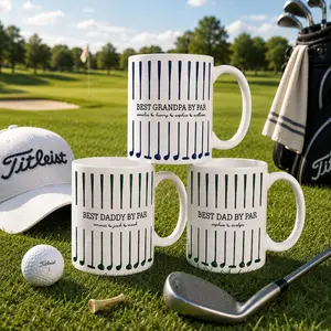 Personalized Best Dad By Par Mug, Custom Kids Names Golf Dad Coffee Cup, Father's Day Golf Gift, Golfer Dad Gift from Daughter Son