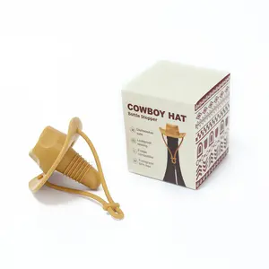 My Wine Bottle is a Western Cowboy, Silicone Wide-Brimmed Cowboy Hat-Shaped Bottle Stopper, Christmas Stocking Stuffer, Fun Silicone Stopper Keeps Wine Fresh, Novel Kitchen Gadget and Adorable Accessory, Creative Holiday Gift Choice for Both Men and Women