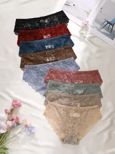 Women's Floral Lace Panties Lingerie Set, Underwear, Breathable & Comfortable Design, Multiple Colors Available, Ideal for All Seasons, Womenswear