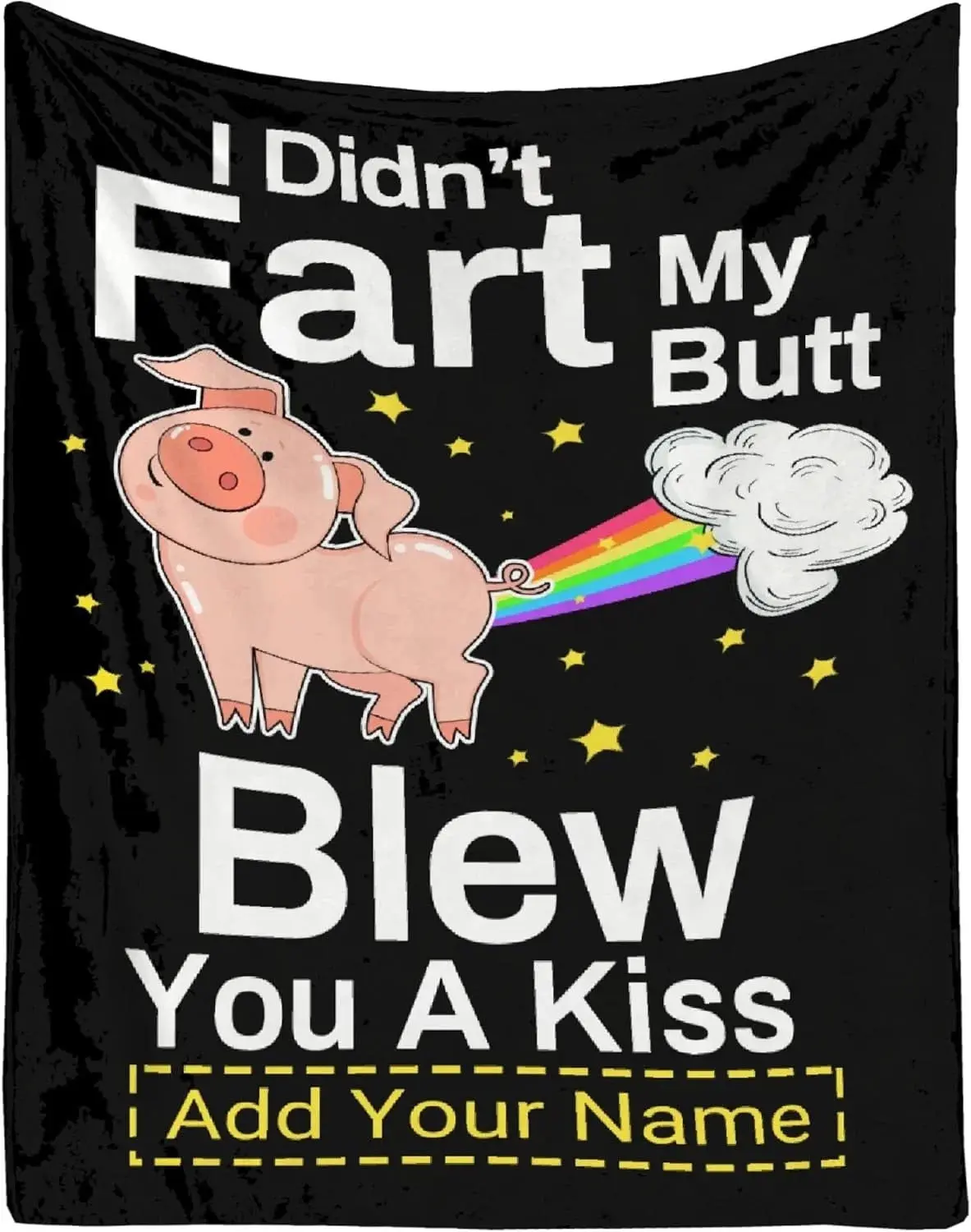 Personalized Funny Pig Pattern Microfiber Poly Flannel Blanket - 60x80 in Wrinkle-Resistant Soft Cozy Throw, Christmas Gift for Adults, Twin Size Bed Sofa Couch Blanket
