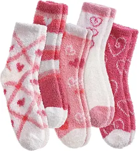 Fuzzy Socks for Women Soft Fluffy Home Sleeping Socks Cozy Warm Slipper Socks 6 or 5 Pairs Comfortable Material Ideal for Chilly Evenings