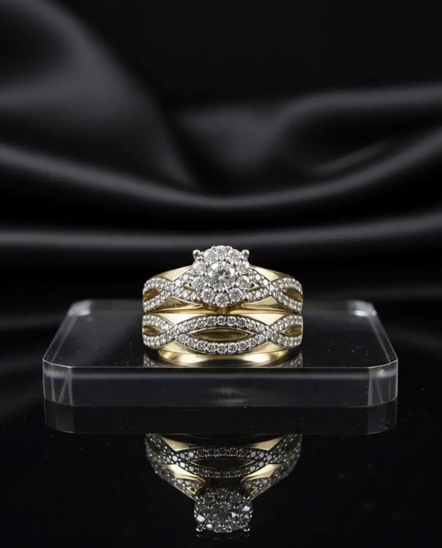Anillos de compromiso de diamante en 10k