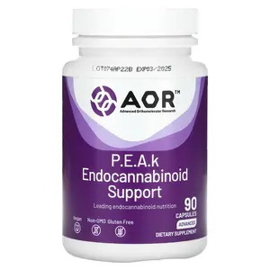 Advanced Orthomolecular Research AOR P.E.A.k Endocannabinoid Support, Advanced, 400 mg , 90 Capsules