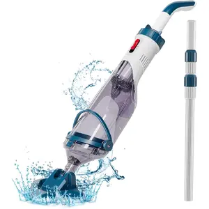 Pool Vacuum for Above Ground Pool with a Telescopic Pole, Running time up to 1H, T403 Handheld Rechargeable Pool Cleaner with  Suction up to 18.5 gallons/min, Ideal for Leaves, Debris