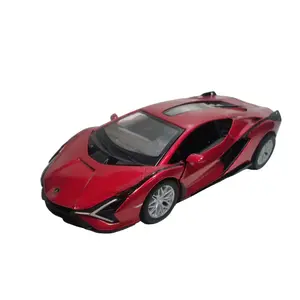 KINSMARMT 1:40 Scale Lamborghini Sian FKP 37 Burgundy Die-Cast Metal & Plastic Model Car with Openable Doors and Pull-Back Action 5 Inches Length