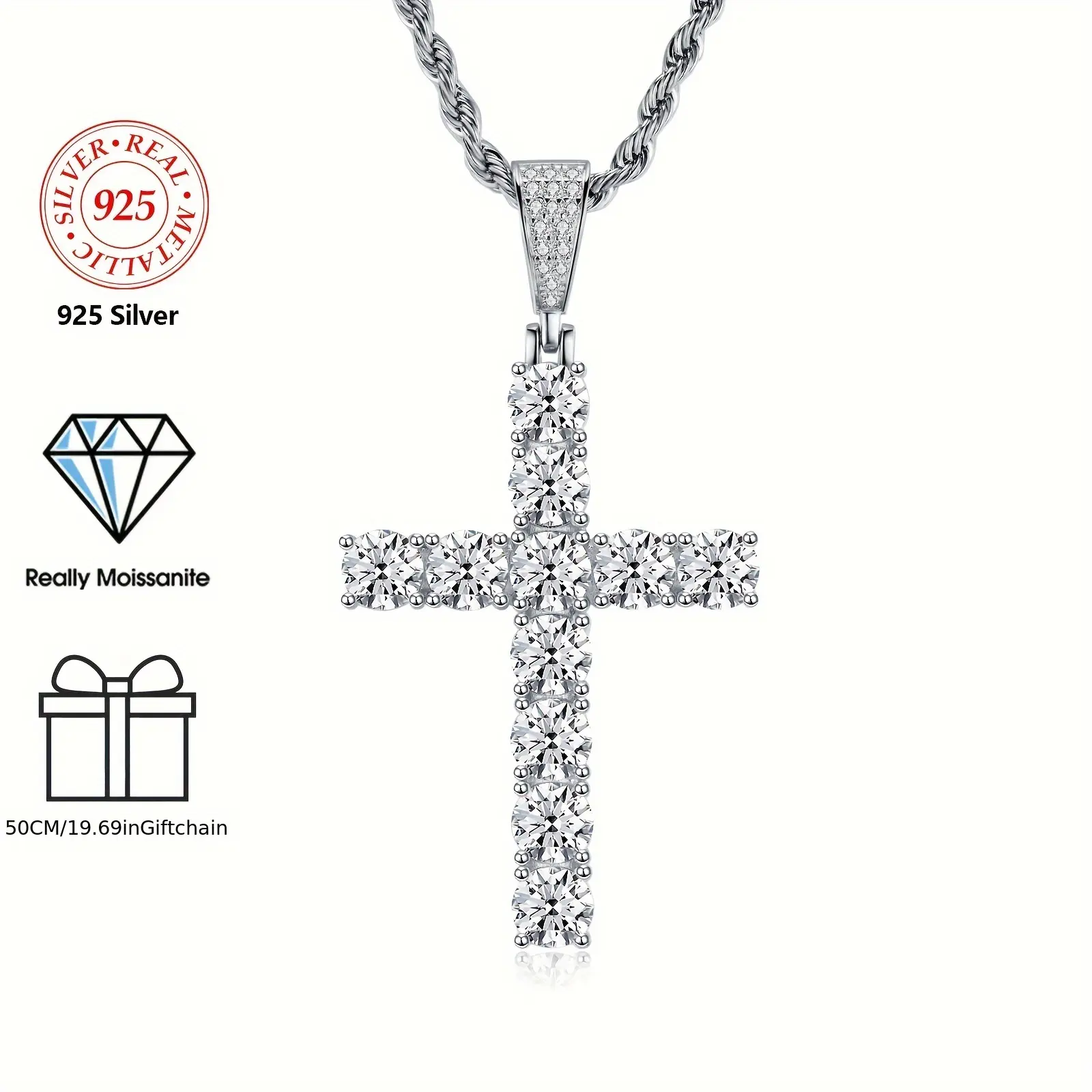 【#M236】(Sadie)925 Sterling Silver Synthetic Moissanite Necklace