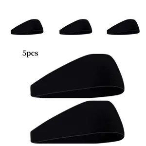 5-Pack High-Performance Sports Headband - Moisture-Wicking, Breathable Sweatband for Running, Yoga, Gym - Reliable Activewear Hair Accessory