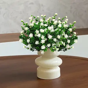 10 Bundles Artificial Eucalyptus Flowers - Realistic Outdoor/Indoor Plants,for Patio, Garden, Home, Office, Wedding Decor - Durable Plastic Faux Plants with Elegant Floral Arrangements, Outdoor Decor