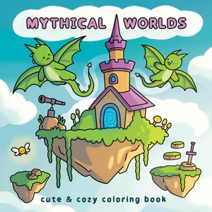 Mythical Worlds: Cute & Cozy Coloring Book - 50 Magical Illustrations