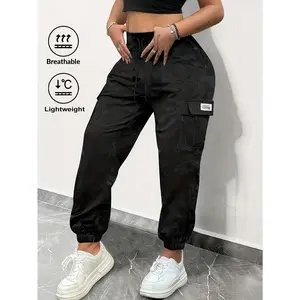 Women's Camouflage Cargo Jogger Pants - Breathable Cotton Blend, Loose Comfortable Fit, Drawstring Waist, Durable All-Season, Machine Washable, Ideal for Everyday & Outdoor Wear, Combat Style, Cargo Pants Women, Camouflage Pants