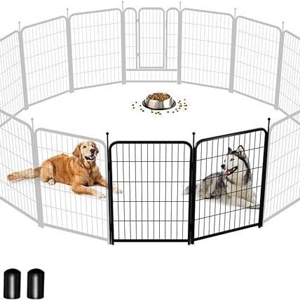 PetCozife Dog Fence Playpen 24"/32"/40" Small/Medium/Large Dog Indoor Outdoor Fence, Metal Pet Puppy Cat Exercise Enclosure Gate Cage Outdoor RV, Camping, Patio, Mobile Garden, RV Essential Companion, Garden Patio Fence,cat patio,dog camping supplies