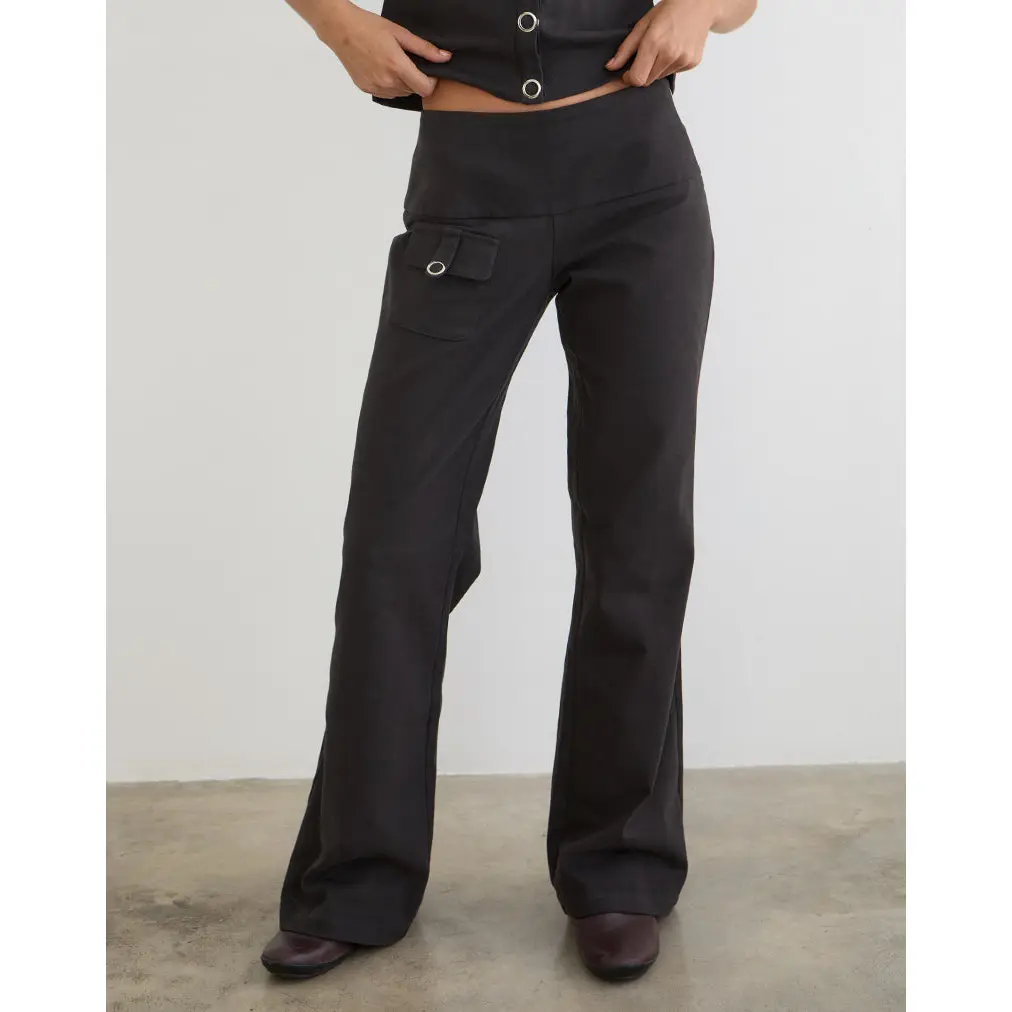 Alora Pocket Trouser in Dark Grey