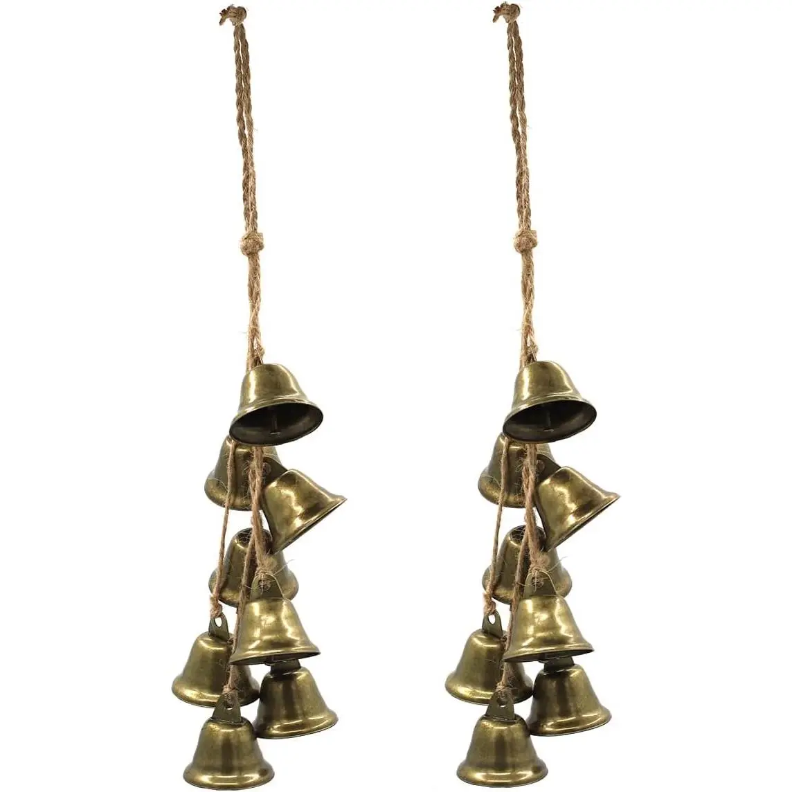 2 count  Bells Protection for Door Knob Hanger Wind Chimes Witchy Things Clear Negative Energy  Supplies for Boho Home Room Decor (Brown, 2)