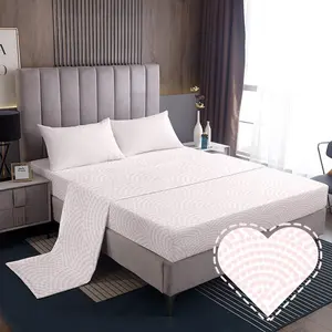 Feelyou Twin Size Microfiber Bed Sheet Set - Pink Heart Print, Rainbow Design, Soft Breathable Deep Pocket Fitted Sheet, Easy Care Bedding Set with Deep Pockets, Microfiber Bed Sheets