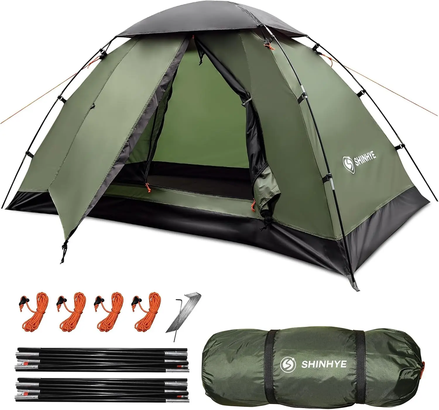 Backpacking Tent for Camping 1-5 Person Hiking Ultralight Tent for Waterproof Windproof Outdoor Two Doors Tents Easy Quick Setup Lightweight Instant Tents ShinHye