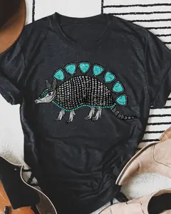 Midnight Mesa Armadillo Graphic Tee in Heather Graphite