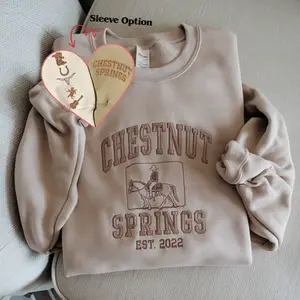 Chestnut Spring Cowboy Inspired Embroidered Sweatshirt - Chestnut Springs Hoodie - Bookish Western Hoodie