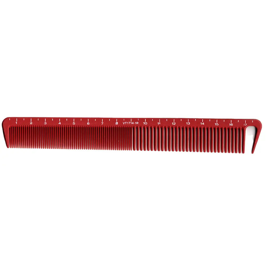 Vincent Ceramic All Purpose Hook Comb 7 1/4" Red #VT1714-1R Vincent Ceramic All Purpose Hook Comb 7 1/4" Red #VT1714-1R
