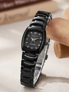 New Fashionable Trendy Women's Watch, Elegant Student Square Dial, Quartz Watch with Rhinestones, Latest Ladies Wristwatch