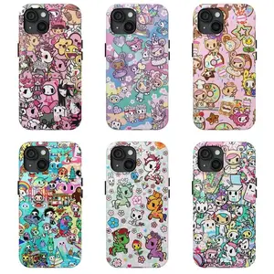 Trendy Aesthetic Tokidoki Colorful Graffiti Design Phone Case - Retro Collage Japanese Style iPhone17/16/15/14/13/12/11 Anti-Yellowing Hard PC Back & Soft TPU Bumper Dual-Layer Phone Case Cute Monkey Cartoon lurvia Stripe Slim