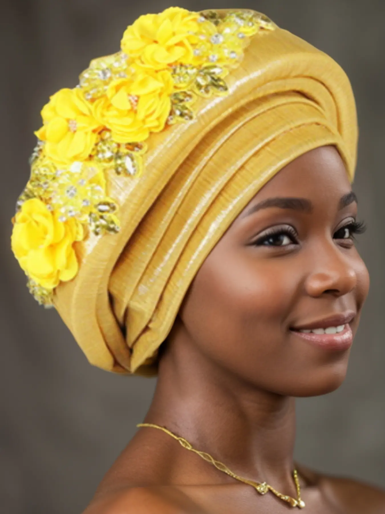 Women's Floral Rhinestone Headscarf Cap, Multiple Colors Available, Stylish Accessory for Daily Wear & Theme Events