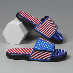 Men's comfortable open-toed slippers ,Adjustable shoe uppernational flag pattern.multi color,Large size shoes, suitable for both men and women，Adjustable shoe upper, ideal for outdoor sports
