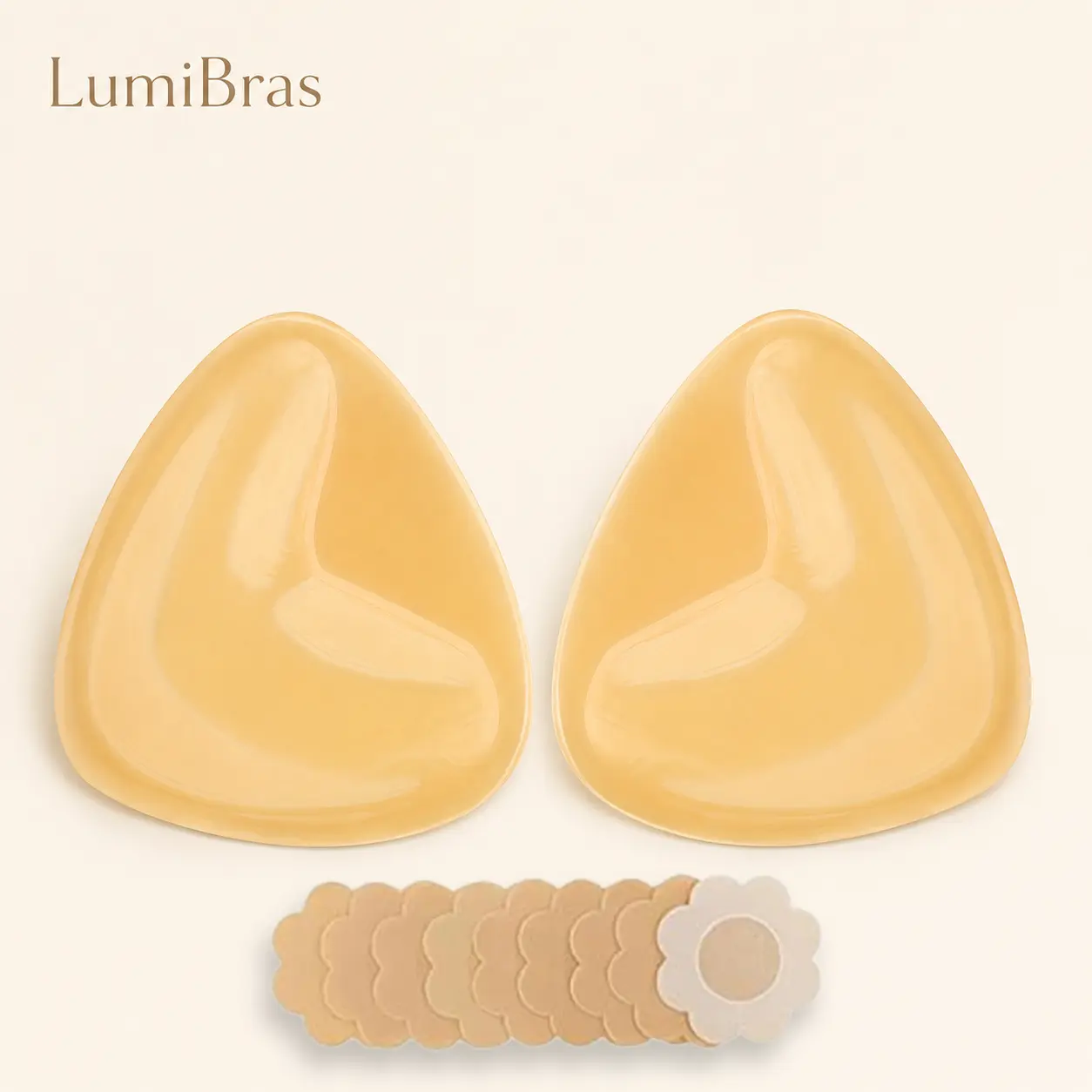Triangle Double Sided Sticky Bra Inserts, Reusable Silicone Push Up Lift Pads, Invisible Seamless Sweatproof Adhesive Bra Pads for Backless Dresses & Wedding Outfits Womenswear Bridal, Halter Tops, Thin Edges, Coverage, Strapless Ready