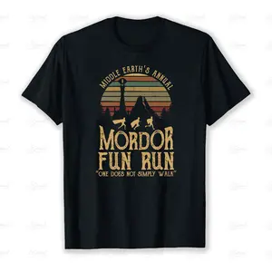 The Mordor Fun Run in Middle Earth, A Funny LOTR Race Parody Fan Unisex T-Shirt, up to size 5XL