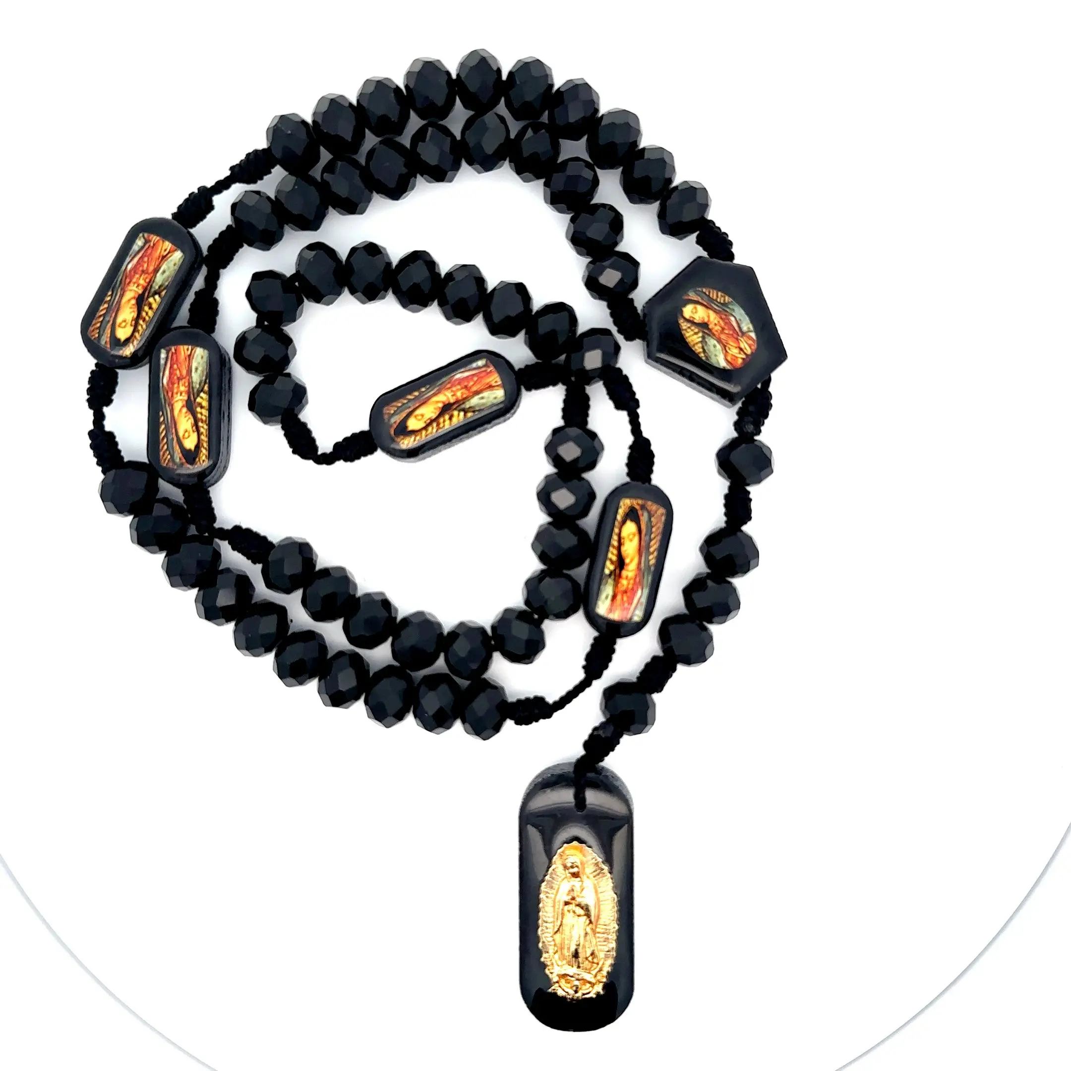 Our Lady of Guadalupe Black Bead Rosary