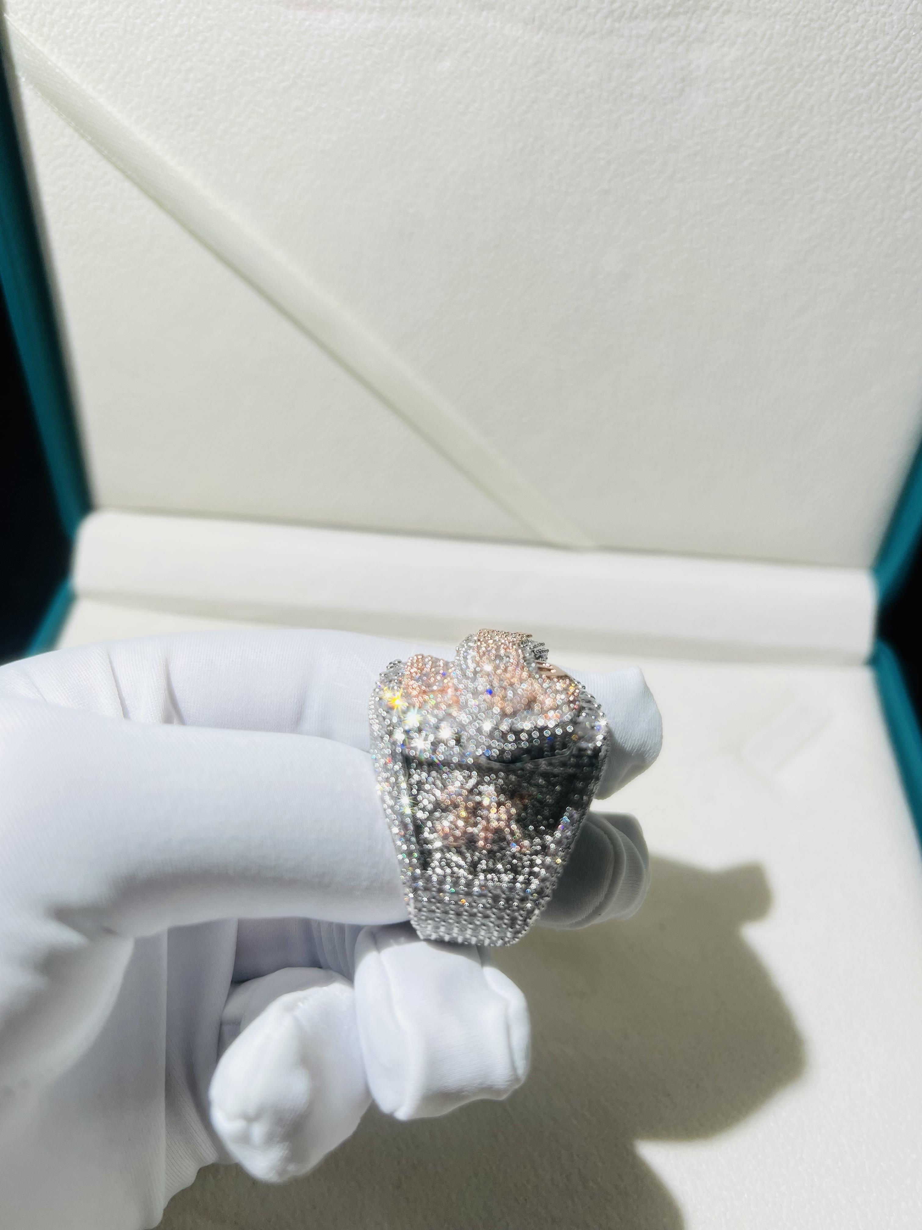 Personalized custom style hip-hop champion ring, authentic VVS boutique ice luxury style ring, men's high-end ring, Mother's Day and Father's Day gifts, holiday limited high-end style ring, exclusive for street rap singers