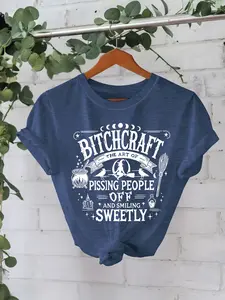 Women's Halloween Print Casual Fitted Top, Round Neck Short Sleeve Summer Shirt, Comfortable Breathable Fabric, S-Xxl Sizes Available