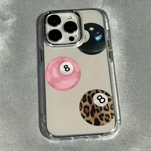 Cute Transparent Tpu Shockproof Protective Phone Case for iPhone 15 Series, Metal Frame Design, Compatible with iPhone 11-16 Promax Models