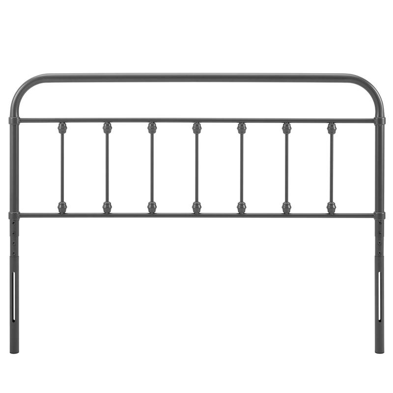Modway Sage Queen Metal Headboard in Gray