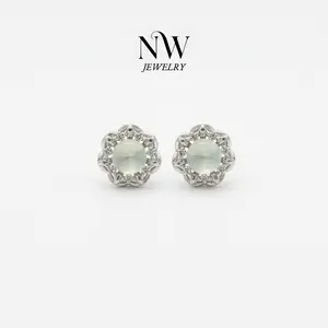 Moonlit Halo Studs Moonstone Studs Original Design