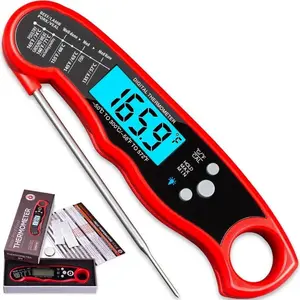 Instant Read Meat Thermometer with Wide Temperature Range and Blue Backlight - Kitchen