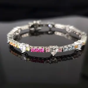 Zero Snagging Anti-Pinch Rhodium -Plated Waterproof Unisex 5A+ Zirconia Copper Man Woman Sweet Summer Vibe  Bracelet