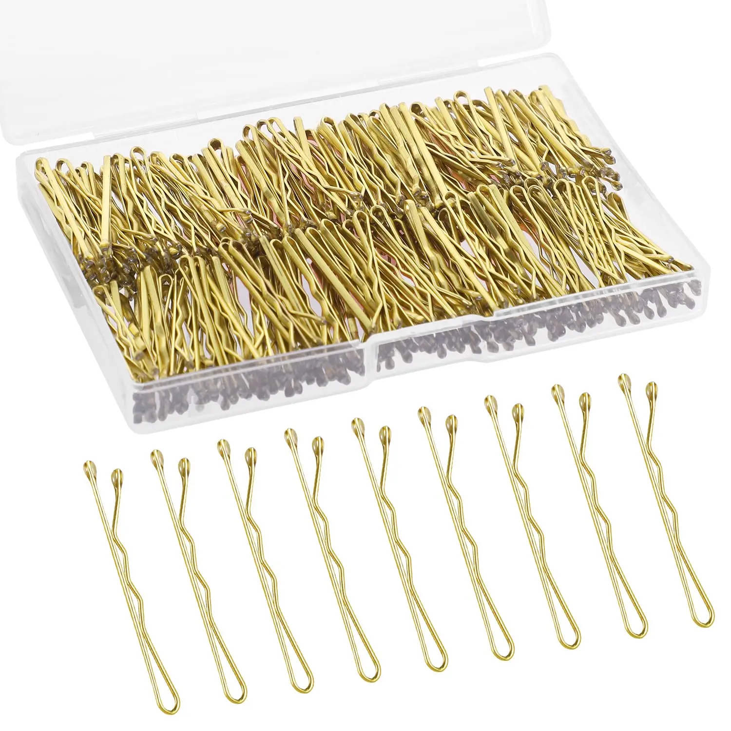 250 count 1.38 Inch Mini Bobby Pins, Small Blonde Bobby Pins Hair Bobby Pins with Storage Box for , and Women Wedding Hairstyles (Blonde)