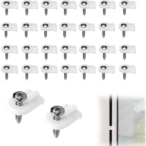 30pcs Window Screen Retainer Clip (Replacement for Model L 5766) — Includes Screws; Used to Secure Loose Window Screens and Screen Doors; Flush-Mount Fastener; Easy Installation; DIY Hardware Accessory; Screen Fastening Component