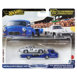 Hot Wheels Team Transport Mercedes Benz 300 SL / '55 Mercedes Benz Blaues Wunder #70 - Brand New Sealed