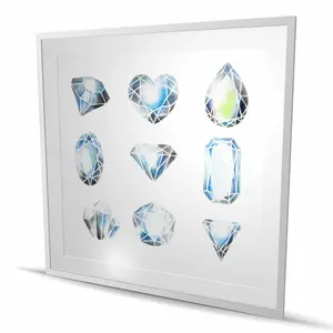 212 MAIN Artistic Geometric Framed Matted Crystal Motif Nature Photo Wall Art Print, 48x48 in, Home Decor for Room (Model C1FM4848V13JM) - Artwork