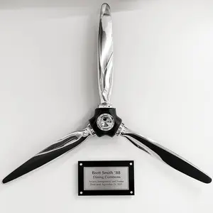 3-Bladed McCauley Mirror High Polished Airplane Propeller Wall Sculpture
