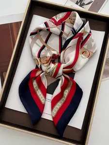 Women's Satin Printed Scarf, Boho Style Scarf, Versatile Headscarf, Bag Wrap, Hairband, Shawl, Fashion Accessory, Perfect for Dresses