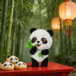 Panda Bear 3D Puzzle Building Block Decoration, Perfect for Bookshelf Home Office Cabinet, Party Decor, Ideal Gift for Holidays