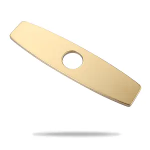 WOWOW 9.6 Inch Faucet Plate for 1 or 3 Hole Kitchen or Bathroom Faucet Deck Plate, Brushed Gold Faucet Hole Cover Escutcheon Stainless Steel