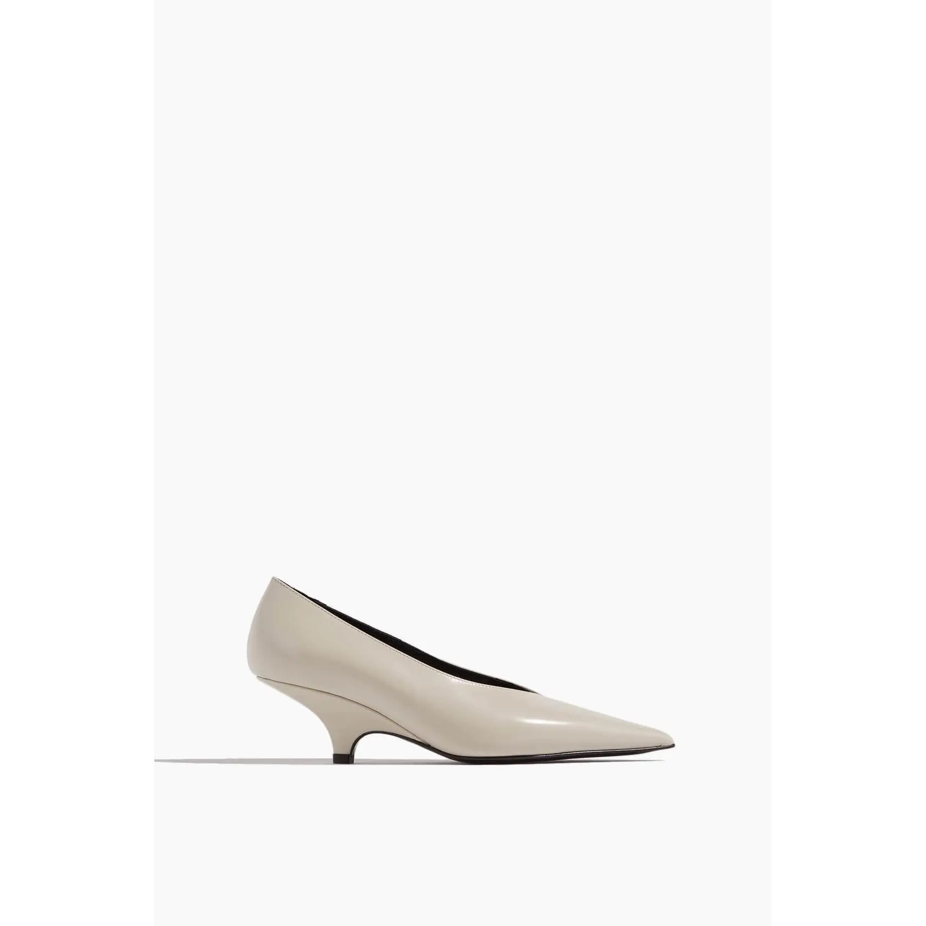 The Wedge Heel Pump in Cream