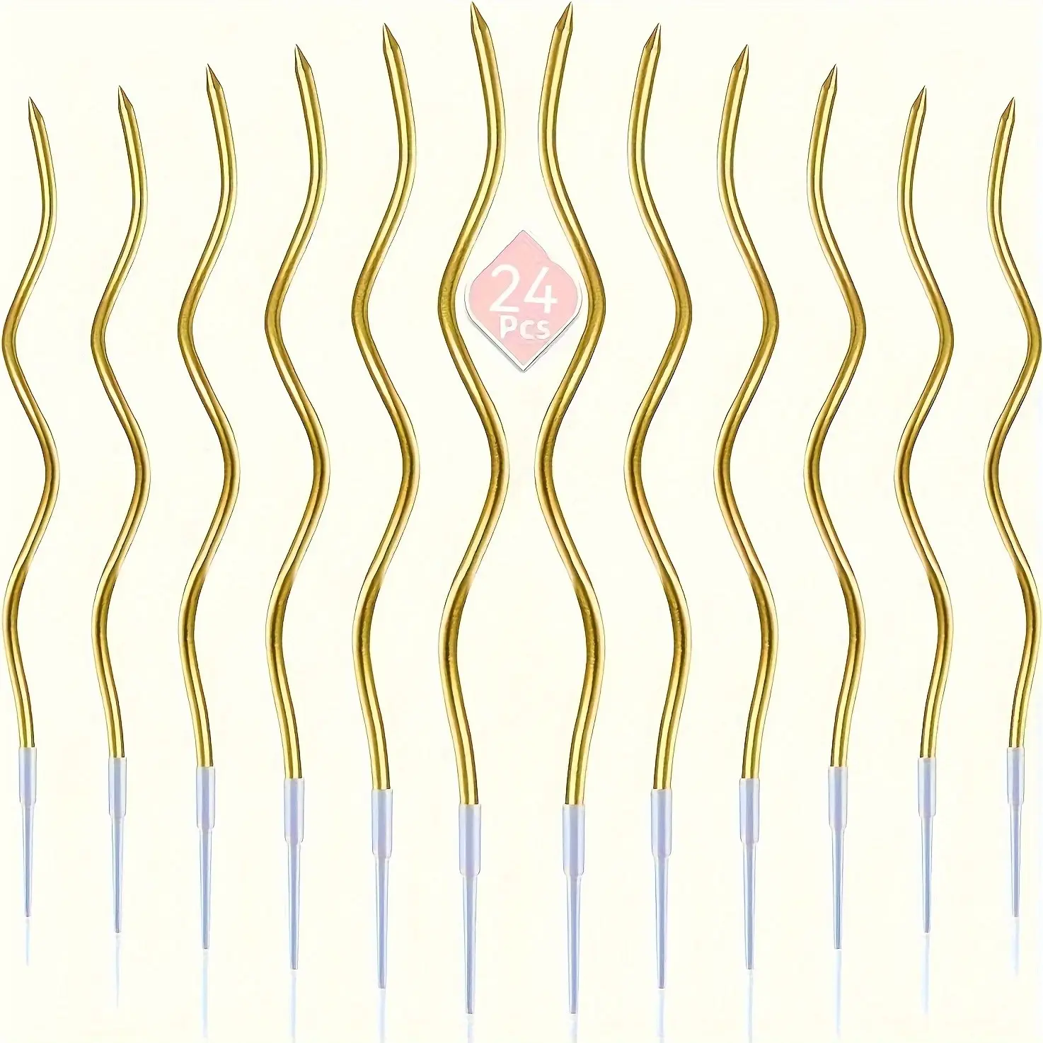 24 Birthday Candles Long Spiral Cake Candles with Stand, Party Cake Decorating, Sweet Table Decor, Baking Supplies, Decoration