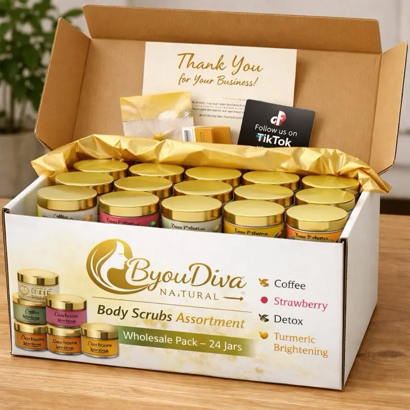 ByouDiva Body Scrub Wholesale Set – 24 Jars (Mixed Collection
