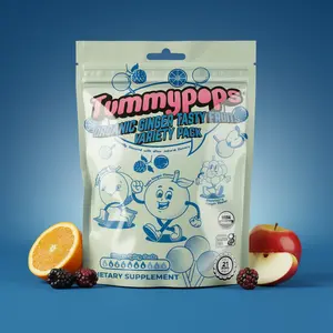 Tasty Fruits Organic Ginger Variety Pack Tummypops Lollipops 21ct Bag